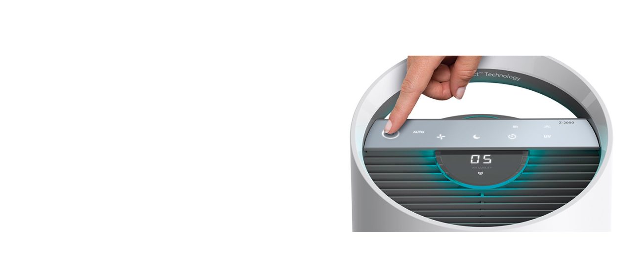 Touch-Bedienung Die Touch-Steuerung ist einfach zu bedienen und bietet fünf manuelle, geräuscharme Gebläsestufen